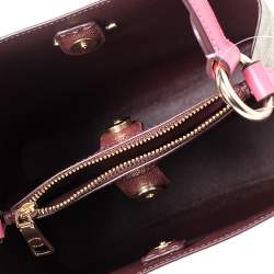Pre Owned Coach Beige/Pink Signature Coated Canvas and Leather Small Town Bucket Bag