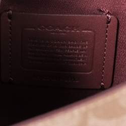 Pre Owned Coach Beige/Pink Signature Coated Canvas and Leather Small Town Bucket Bag