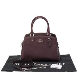 Pre Owned Coach Burgundy Python Embossed and Leather Mini Lillie Carryall Satchel