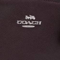 Pre Owned Coach Burgundy Python Embossed and Leather Mini Lillie Carryall Satchel