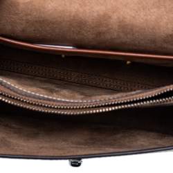 Pre Owned Coach Beige Signature Coated Canvas And Leather Parker Top Handle Bag