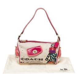 Pre Owned Coach Multicolor Bonnie Cashin Print Canvas And Leather Baguette Shoulder Bag