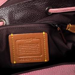 Pre Owned حقيبة ظهر كوتش بلوكينغ افي كانفاس مميز وجلد وردي/ بني