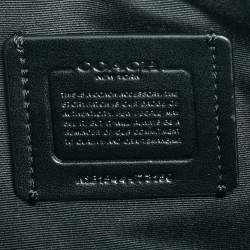 Pre Owned حقيبة كلتش كوتش كانفاس مقوى وجلد سوداء طباعة متعرجة بحمالة معصم 