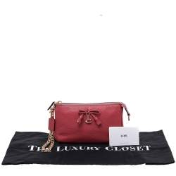 Pre Owned Coach Pink Pebbled Leather Wristlet
