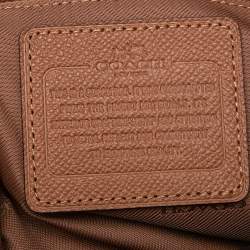 Pre Owned Coach Brown Saffiano Leather Double Zip Tote