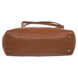 Pre Owned Coach Brown Saffiano Leather Double Zip Tote