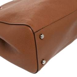 Pre Owned Coach Brown Saffiano Leather Double Zip Tote