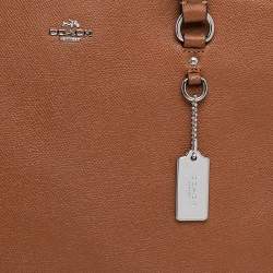 Pre Owned Coach Brown Saffiano Leather Double Zip Tote