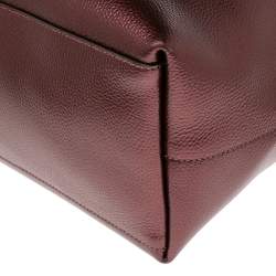Pre Owned Coach Metallic Burgundy Leather City Tote