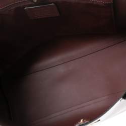 Pre Owned Coach Metallic Burgundy Leather City Tote