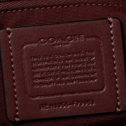 Pre Owned Coach Metallic Burgundy Leather City Tote