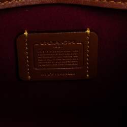 Pre Owned Coach Beige/Brown Signature Coated Canvas and Leather Troupe 16 Tote