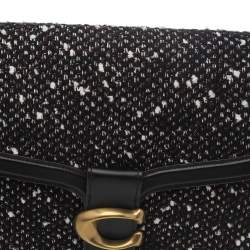 Pre Owned Coach Black Leather And Tweed Tabby Shoulder Bag