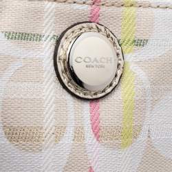 Pre Owned حمالة معصم كوتش طرف جلد وكانفاس شعار ماركة متعدد الألوان