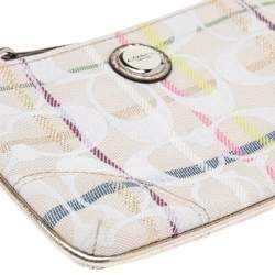 Pre Owned حمالة معصم كوتش طرف جلد وكانفاس شعار ماركة متعدد الألوان