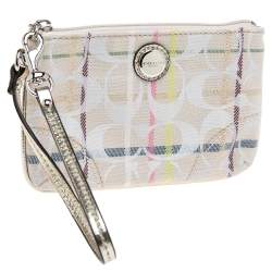 Pre Owned حمالة معصم كوتش طرف جلد وكانفاس شع ار ماركة متعدد الألوان