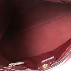 Pre Owned Coach Magenta/Red Leather Horse And Carriage Tote