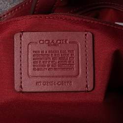 Pre Owned Coach Magenta/Red Leather Horse And Carriage Tote