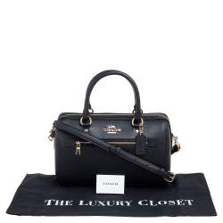 Pre Owned Coach Black Leather Rowan Boston Bag