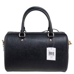 Pre Owned Coach Black Leather Rowan Boston Bag