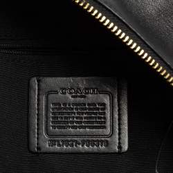 Pre Owned Coach Black/Brown Signature Coated Canvas and Leather Mini Charlie Backpack