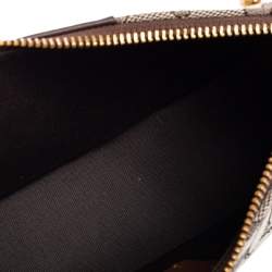 Pre Owned Coach Brown/White Canvas and Leather Swinger Crossbody Bag