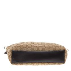 Coach Beige/Brown Signature Canvas and Leather Small Kelsey Satchel