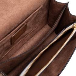Coach Light Beige Leather and Coated Canvas With Rivets Klare Crossbody Bag