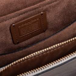 Coach Light Beige Leather and Coated Canvas With Rivets Klare Crossbody Bag