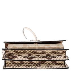 Coach Light Beige Leather and Coated Canvas With Rivets Klare Crossbody Bag