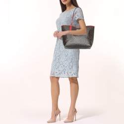 Pre Owned Coach Brown Signature Canvas And Leather City Tote