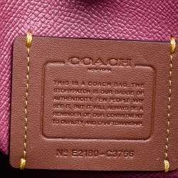 Pre Owned Coach Pink/Dark Red Leather Willow Bucket Bag