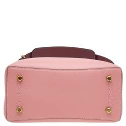Pre Owned Coach Pink/Dark Red Leather Willow Bucket Bag