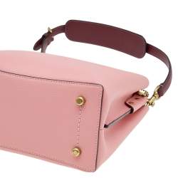 Pre Owned Coach Pink/Dark Red Leather Willow Bucket Bag
