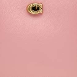 Pre Owned Coach Pink/Dark Red Leather Willow Bucket Bag