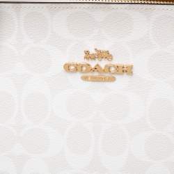 Pre Owned Coach White Signature Coated Canvas Tatum Tote