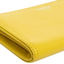 Pre Owned Coach Yellow Leather Legacy Slim Continental  Wallet