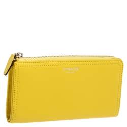 Pre Owned Coach Yellow Leather Legacy Slim Continental  Wallet