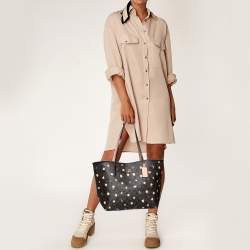 Pre Owned Coach Brown Signature Coated Canvas and Leather Floral Print City Tote