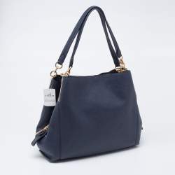 Pre Owned Coach Navy Blue Leather Dalton Shoulder Bag