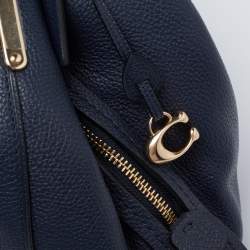 Pre Owned Coach Navy Blue Leather Dalton Shoulder Bag