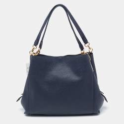 Pre Owned Coach Navy Blue Leather Dalton Shoulder Bag