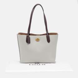 Pre Owned Coach Grey Leather Willow Tote