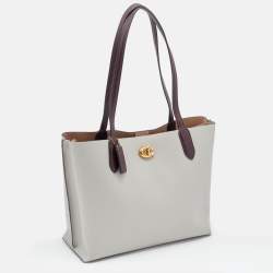 Pre Owned Coach Grey Leather Willow Tote