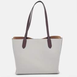 Pre Owned Coach Grey Leather Willow Tote