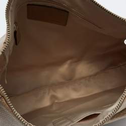 Pre Owned Coach Beige Python Embossed Leather Charlie Hobo