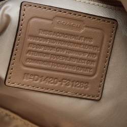 Pre Owned Coach Beige Python Embossed Leather Charlie Hobo