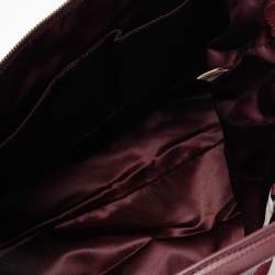 Coach Burgundy Suede and Python Effect Leather Tote
