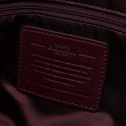 Coach Burgundy Suede and Python Effect Leather Tote
